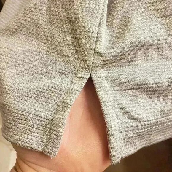 PGA Tour Men's Gray Striped Short Sleeve Performance - Picture 5 of 10